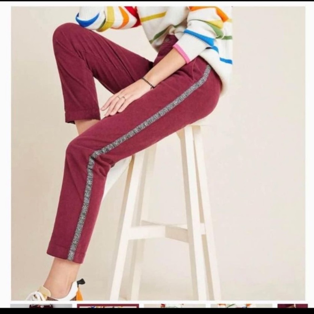 NWT Sundry Women's Leopard Trim Utility Trouser 29